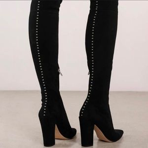 Suede over the knee stretch boot